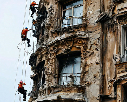 Услуги по ремонту методом промышленного альпинизма